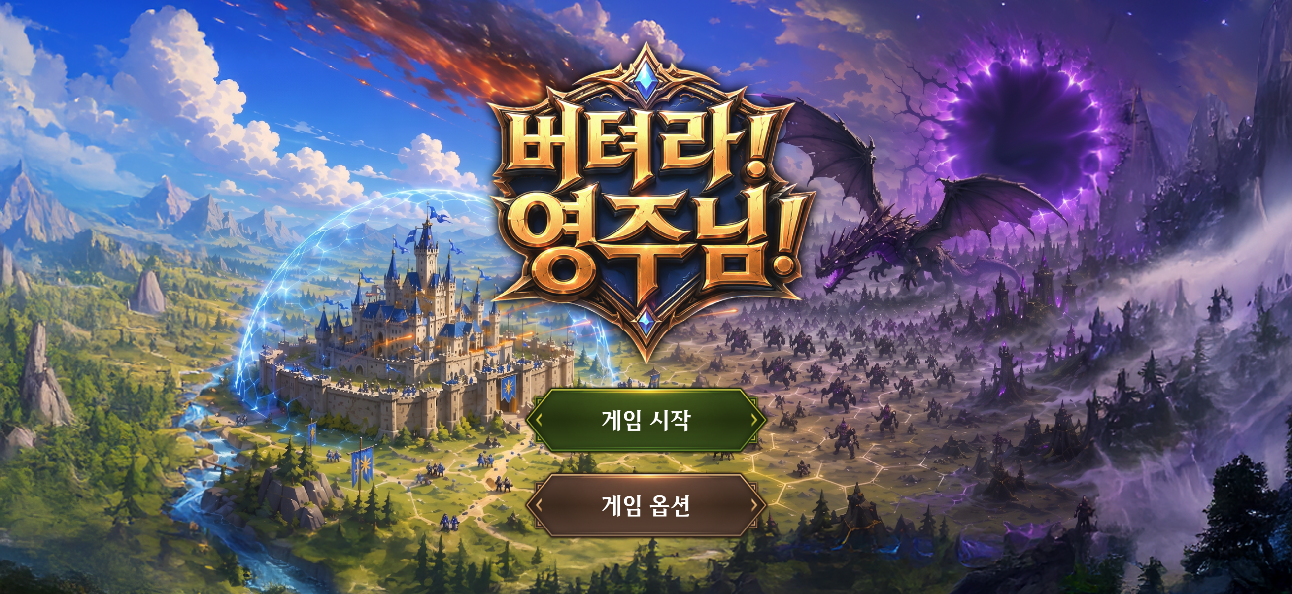 버텨라! 영주님! 게임 타이틀 화면